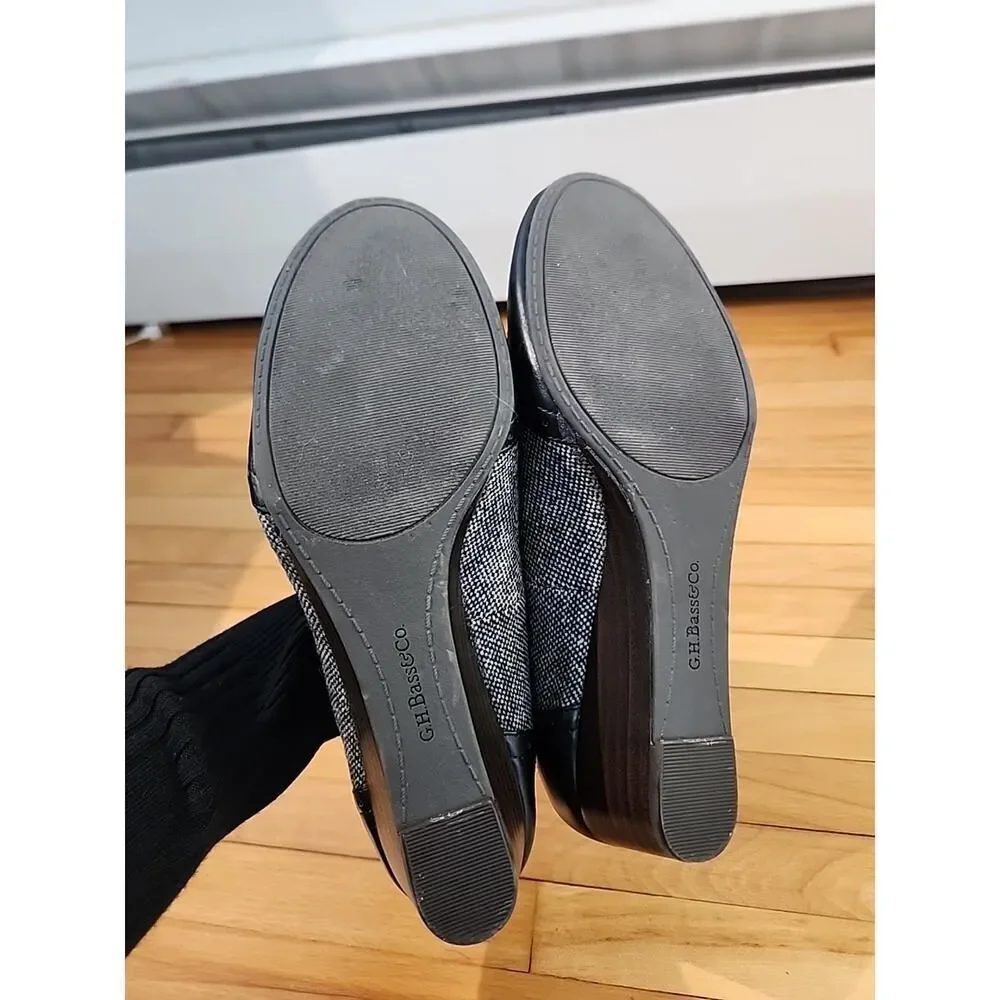 GH Bass-Dolores Black Upper Wool Blend Wedge Slip-On 8